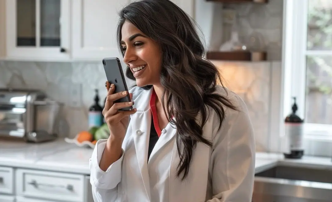 Virtual neurologist working from home doing a telestroke consult